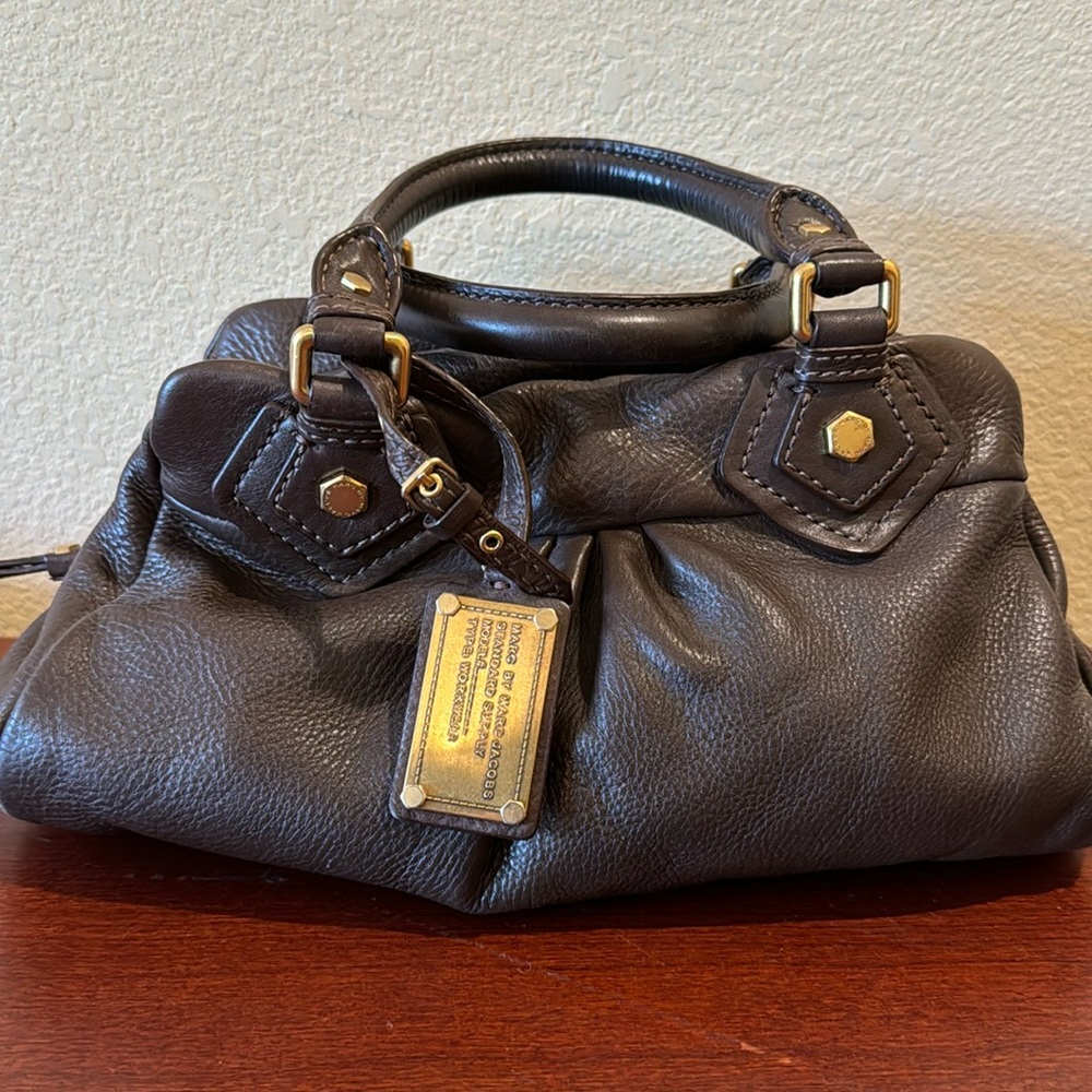 Marc by Marc Jacobs Brown Leather Bag Purse with Gold Hardware